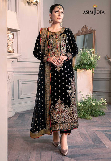 Asim Jofa Velvet Unstitched 3-Piece Suit
